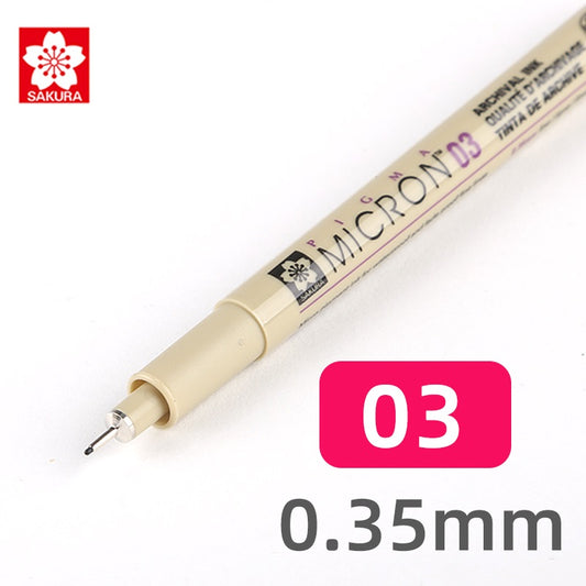Sakura Pigma Micron Pen - Size 03 - 0.35 mm - Black (3 Pack)