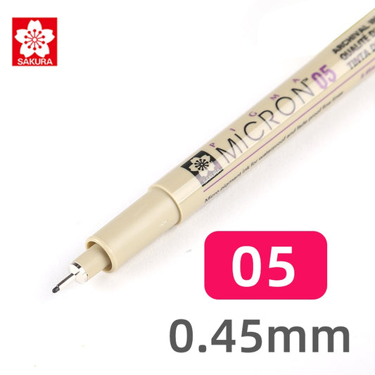 Sakura Pigma Micron Pen - Size 05 - 0.45 mm - Black (3 Pack)