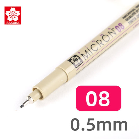 Sakura Pigma Micron Pen - Size 08 - 0.5 mm - Black (3 Pack)