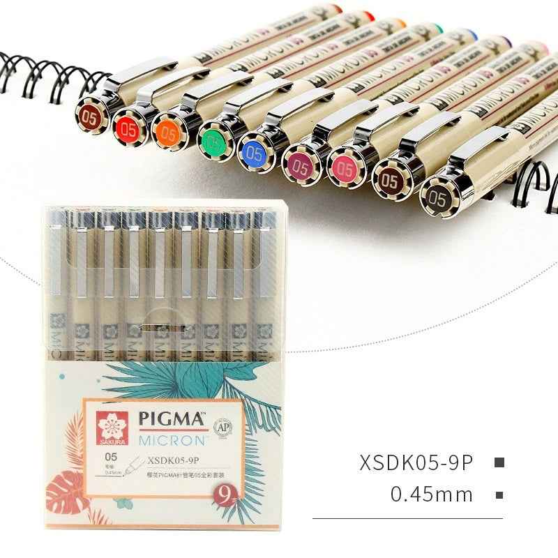 Sakura Pigma Micron Pen - Size 05 - 0.45 mm - 9 Color Bundle - TTpen