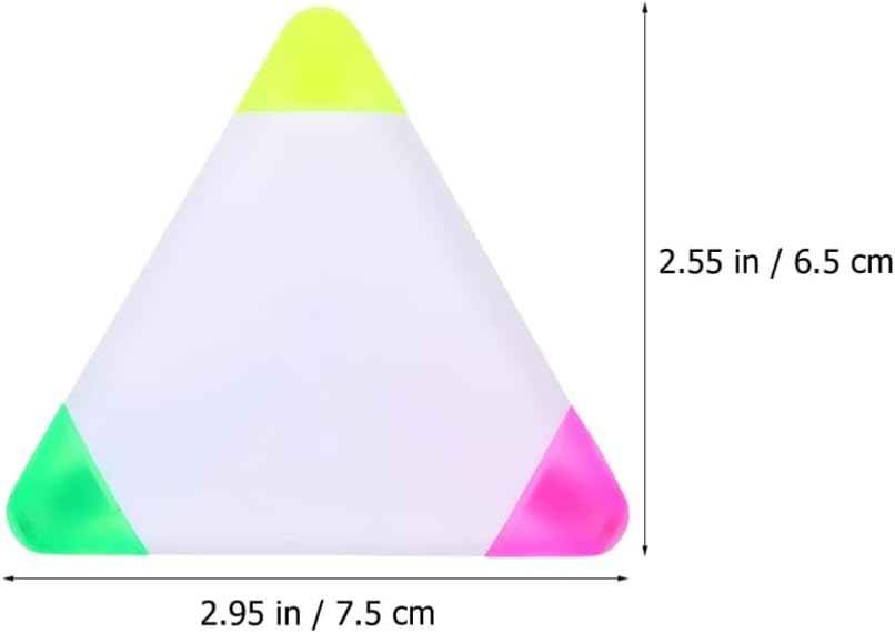 9pcs Triangle Shape Watercolor Highlighter Pens 3in1 Chisel Tip - TTpen