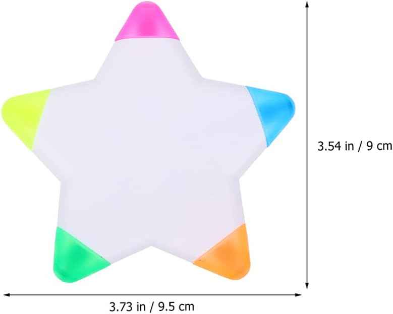 10Pcs Star Shape Watercolor Highlighter 5 In 1 Color Fluorescent Pens - TTpen