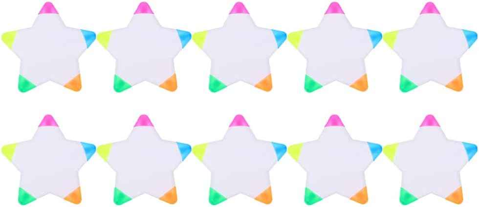 10Pcs Star Shape Watercolor Highlighter 5 In 1 Color Fluorescent Pens - TTpen