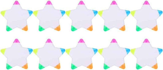 10Pcs Star Shape Watercolor Highlighter 5 In 1 Color Fluorescent Pens - TTpen