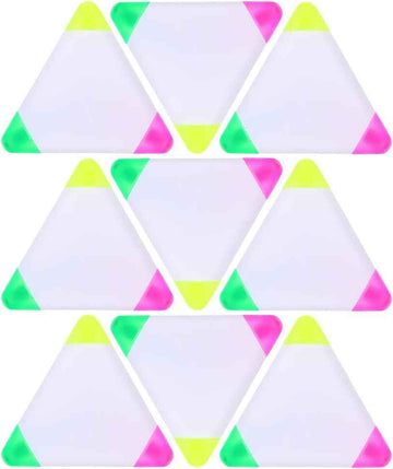 9pcs Triangle Shape Watercolor Highlighter Pens 3in1 Chisel Tip - TTpen