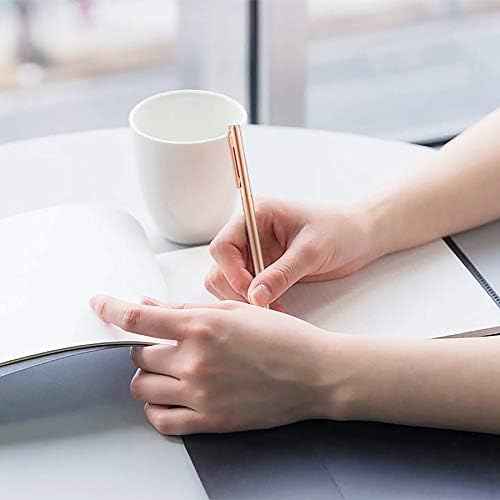 Rose Gold Slim Metallic Retractable Ballpoint Pens 6 Pack - TTpen