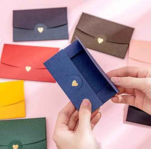 Kraft Mini Gift Card Envelopes with Gold Heart Shaped Clasp 48 Pack - TTpen