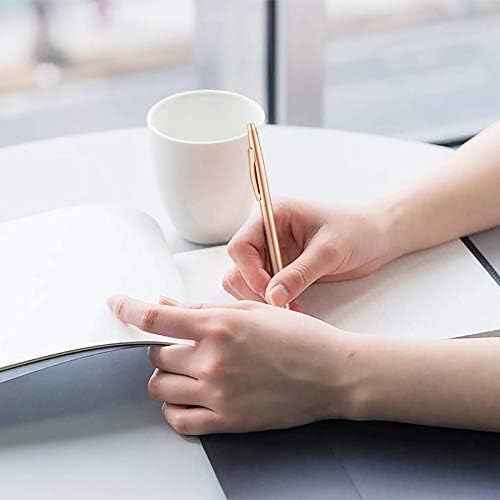 Rose Gold Slim Metallic Retractable Ballpoint Pens 6 Pack - TTpen