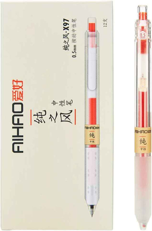 AIHAO Retractable Gel Ink Pens 0.5mm Fine Point 12-Pack - TTpen
