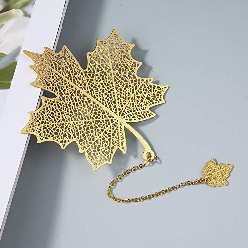 4 Pack Metal Bookmarks with Chain,Golden Hollow