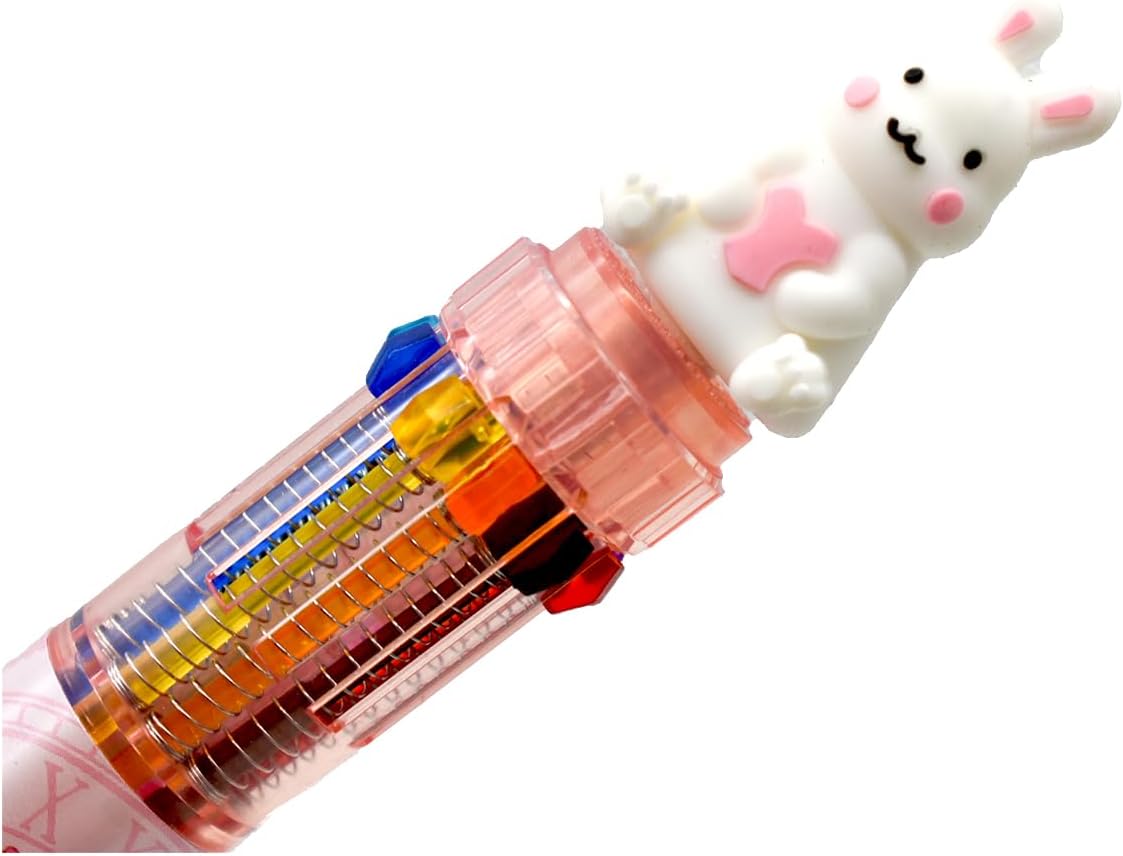8PCS Multicolor Ballpoint Pen 10-in-1 Animal Retractable Pens