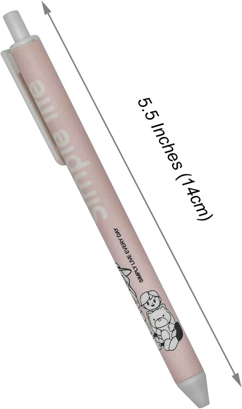 12PCS Retractable Abstract Characters Cute Girls Boys Print Gel Pens - TTpen