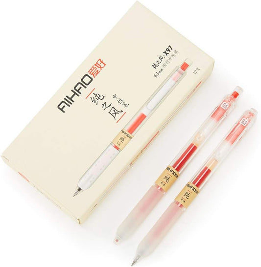 AIHAO Retractable Gel Ink Pens 0.5mm Fine Point 12-Pack