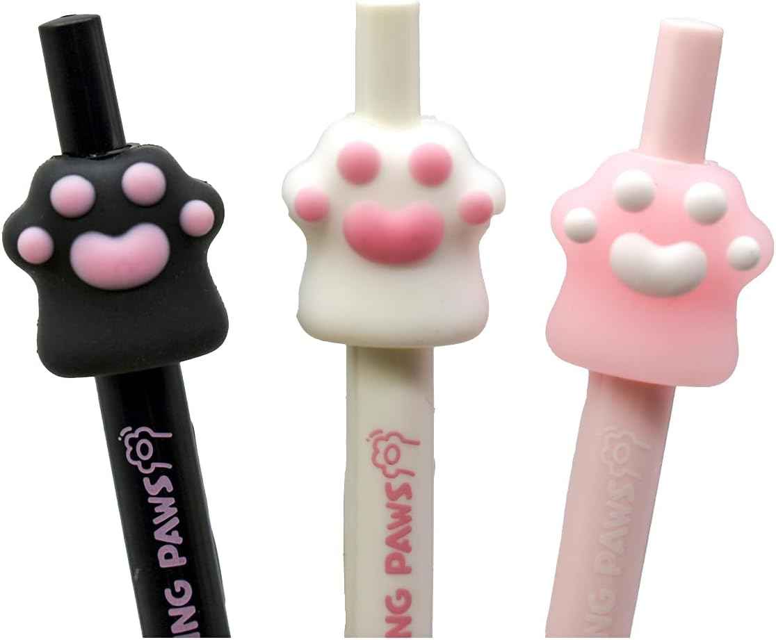 6PCS Novelty Cat Gel Pens Adorable Cat Paws Black Ink - TTpen
