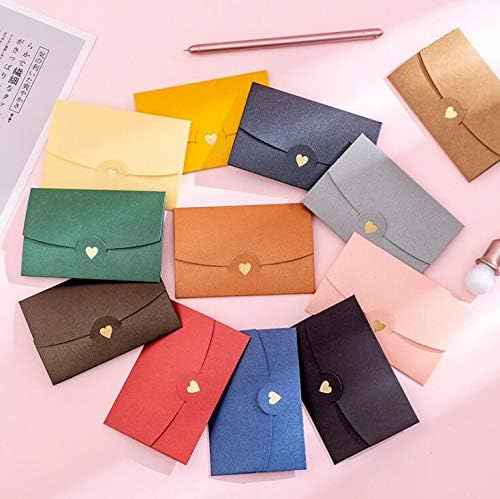 Kraft Mini Gift Card Envelopes with Gold Heart Shaped Clasp 48 Pack - TTpen