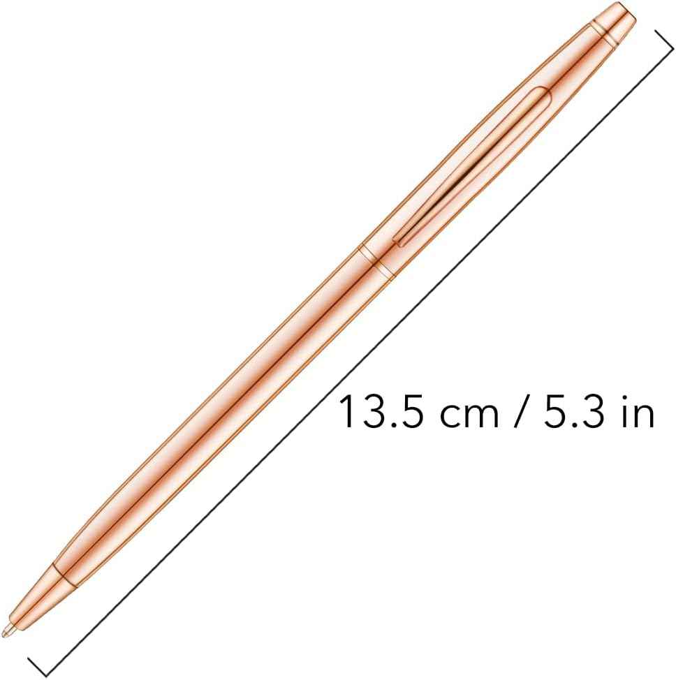 Rose Gold Slim Metallic Retractable Ballpoint Pens 6 Pack - TTpen