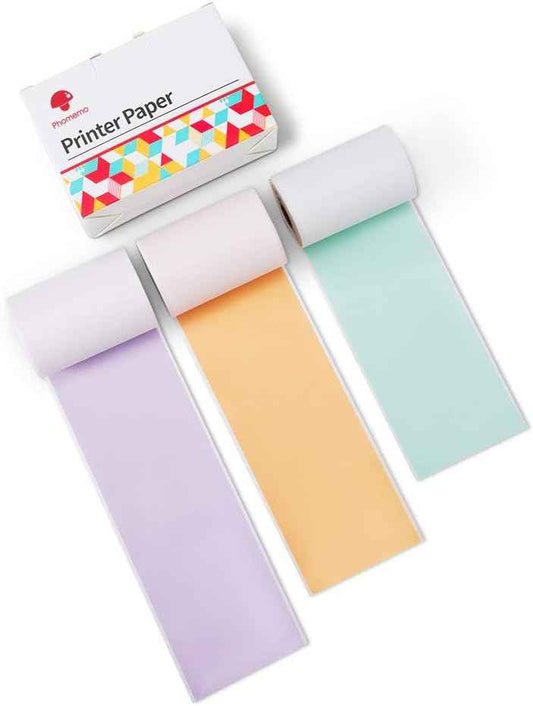 Phomemo M02/M03 Thermal Sticker Paper,Green/Purple/Orange,50mm x 3.5m - TTpen