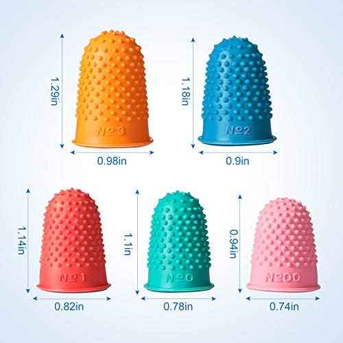 20PCS Rubber Finger Tips Guard Assorted Colors Finger Protector Covers - TTpen
