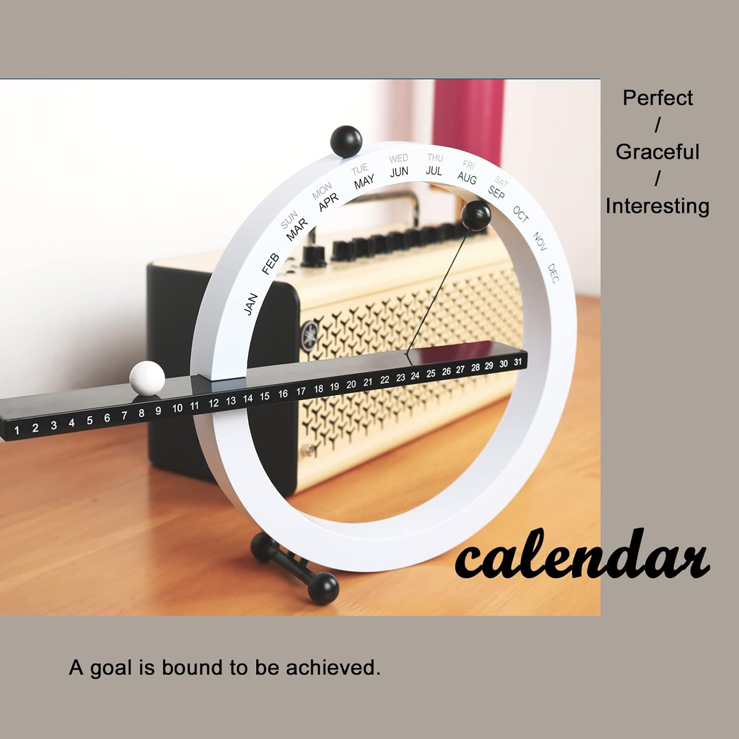 Desk 2024 Perpetual Calendar,Month Week Date Display
