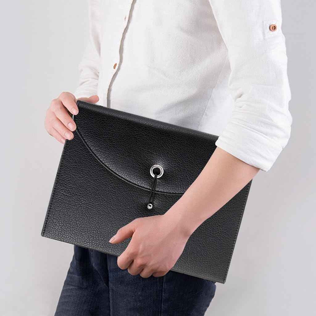 PU Leather 13 Pockets A4 Paper Expanding File Folder Document Organizer - TTpen