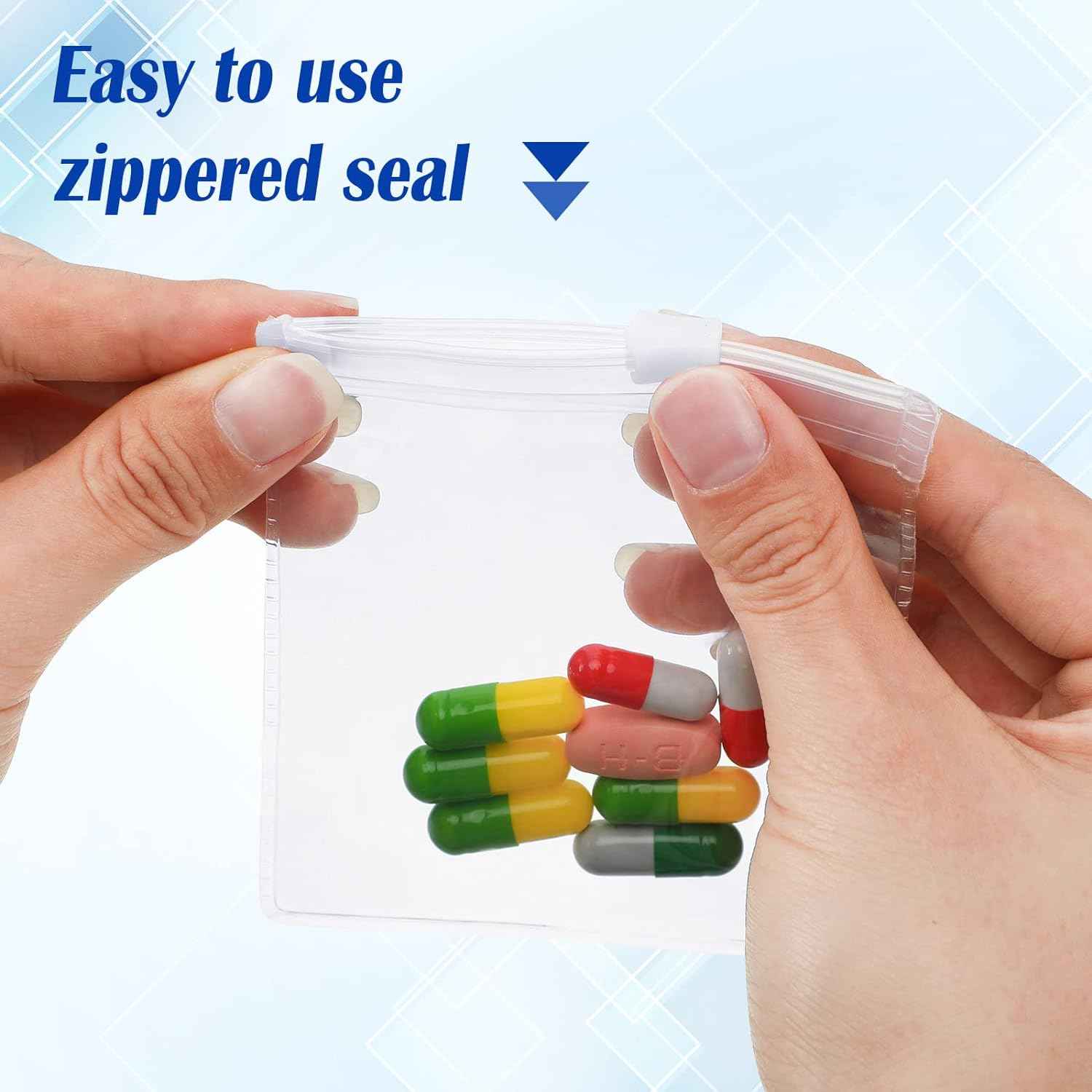 Zippered Pill Pouch Travel Medicine Organizer Storage 24 Pack - TTpen