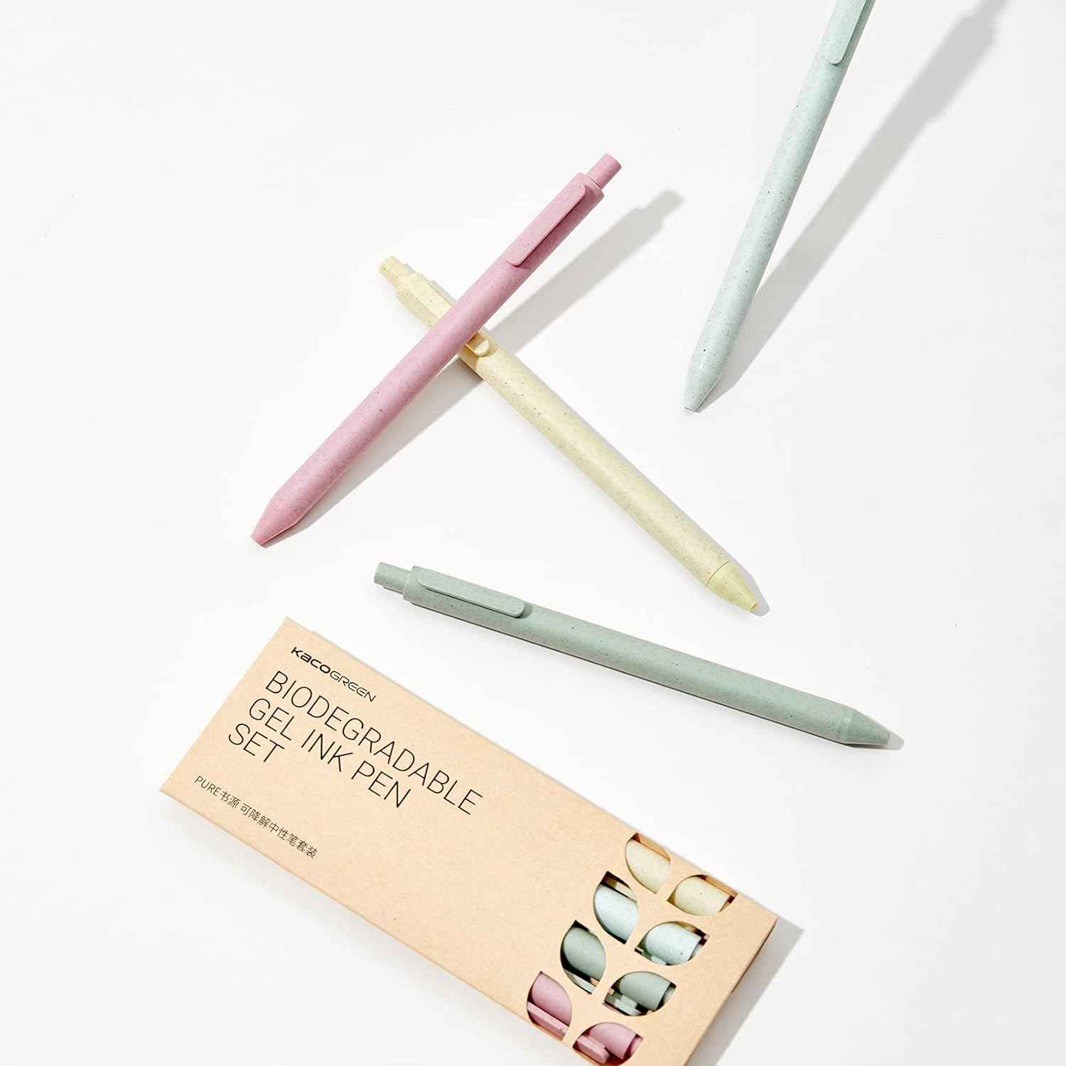 Kaco Biodegradable Gel Ink Pen Set with Black Ink 4 Pack - TTpen