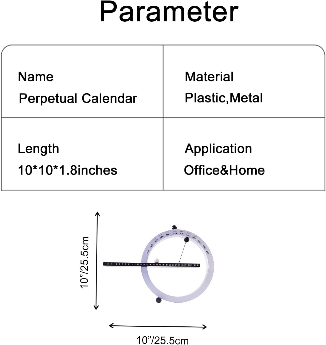 Desk 2024 Perpetual Calendar,Month Week Date Display