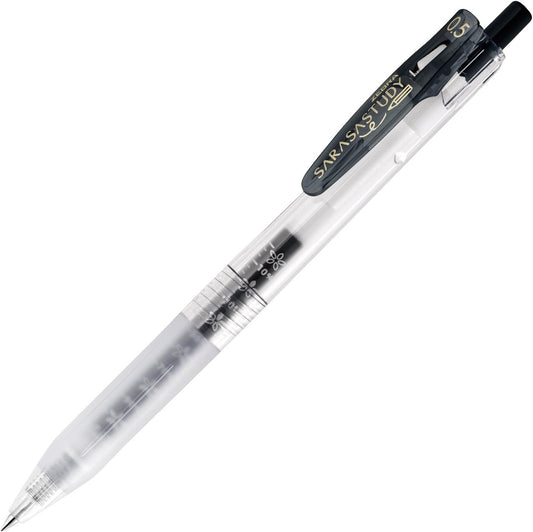 Zebra JJM88 Sarasa Study Gel Ballpoint Pen,0.5,Black,10 Pieces