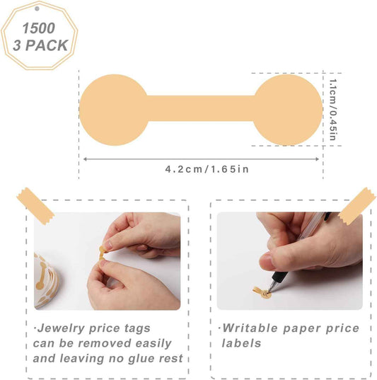 1500pcs Barbell Jewelry Price Tags Kraft Paper - TTpen