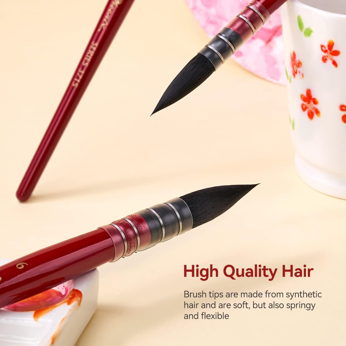 4PCS Watercolor Synthetic Squirrel Hair Paint Brushes Kit