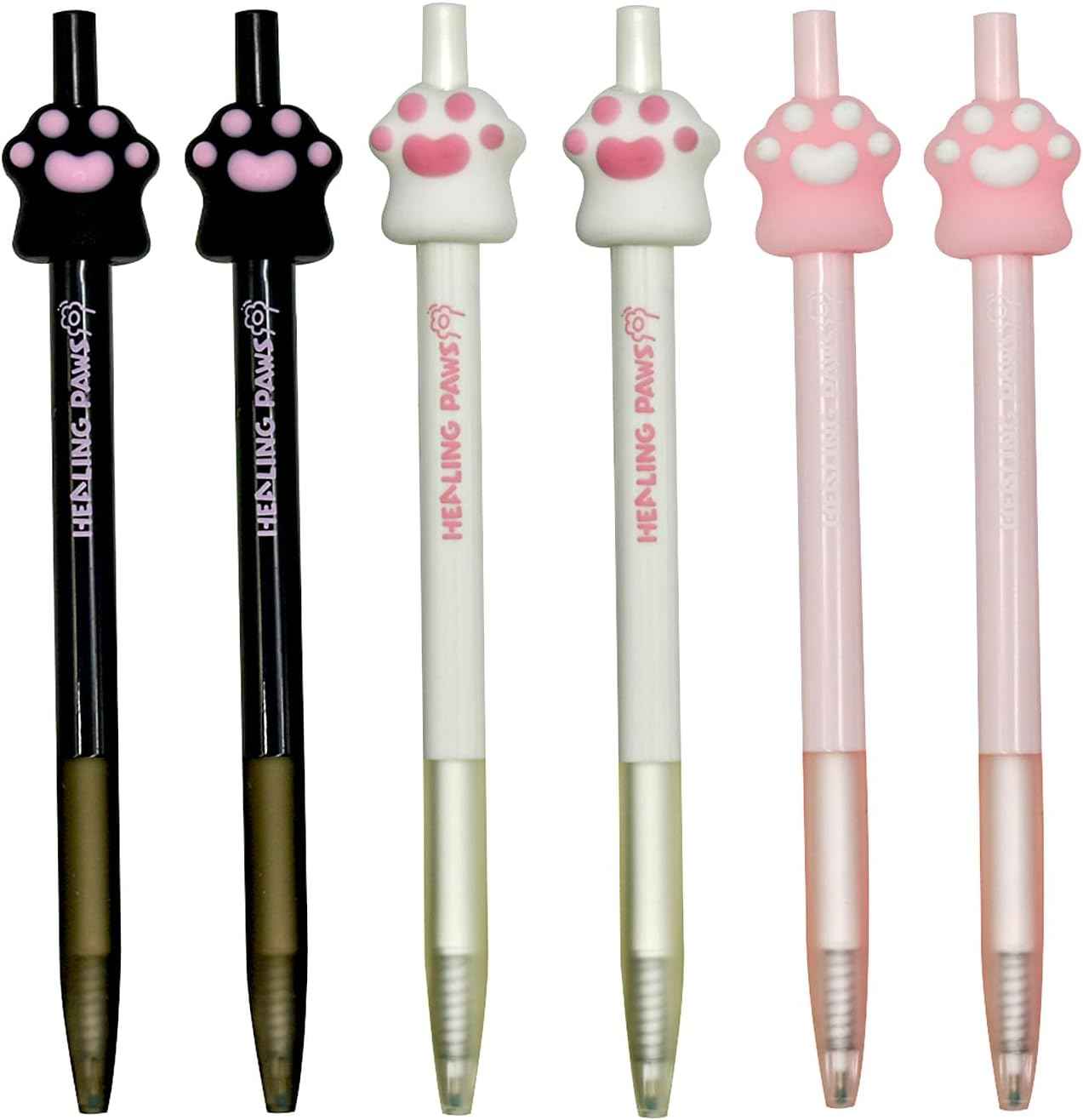 6PCS Novelty Cat Gel Pens Adorable Cat Paws Black Ink - TTpen