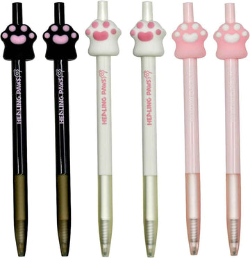 6PCS Novelty Cat Gel Pens Adorable Cat Paws Black Ink - TTpen
