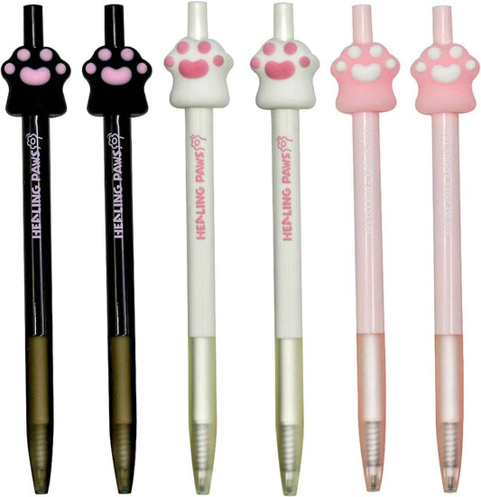 6PCS Novelty Cat Gel Pens Adorable Cat Paws Black Ink - TTpen