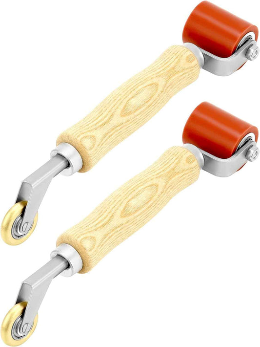 QWORK Seam Roller, 40mm Silicone Seam Roller with 6mm Brass Detail Penny Roller, Smoothing Seam Roller Tool for PVC/TPO/EPDM Single Ply Roofing Tape - TTpen