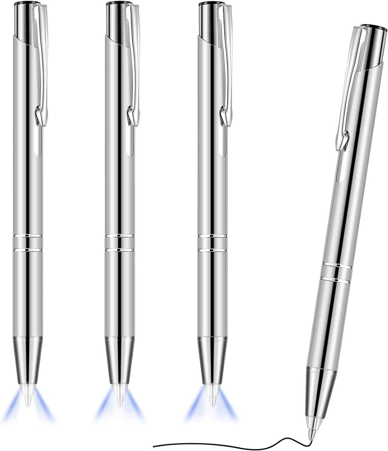 4 Pack Ballpoint Pens with LED Light for Writing in the Dark - TTpen