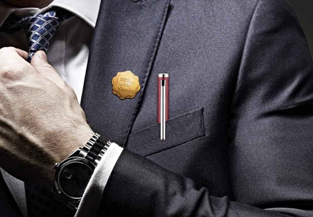 Slim Metallic Retractable Ballpoint Pens,Matte Burgundy,6 Pack-Black ink - TTpen