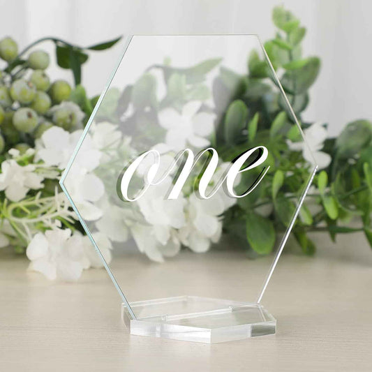 Sublimation DIY Acrylic Hexagon Table Place Card with Holder 10 Pack - TTpen