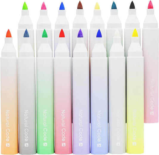 COLNK 16 Colors Acrylic Paint Pens Brush Tip Paint Markers for Rock Painting