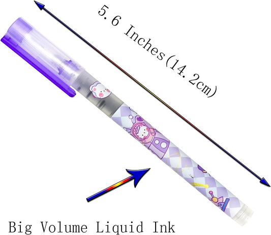12PCS Astronaut Bear Spaceman Liquid Quick Dry Ink Rollerball Pens