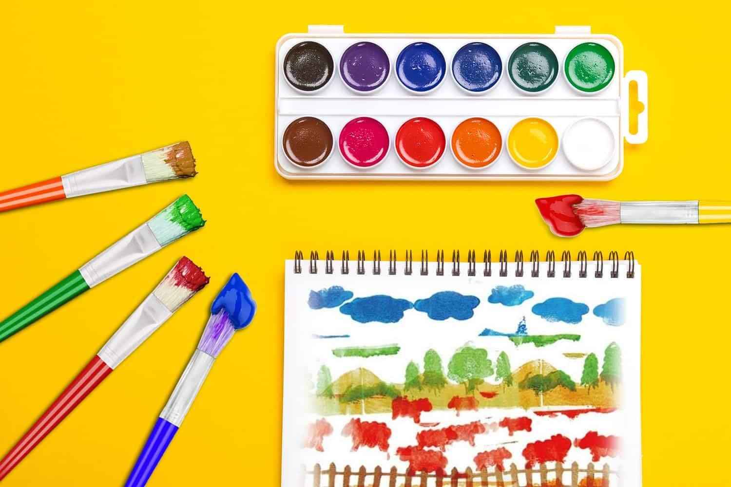 10Pcs Acrylic Paint Brushes for Preschool Kids,Round and Flat - TTpen
