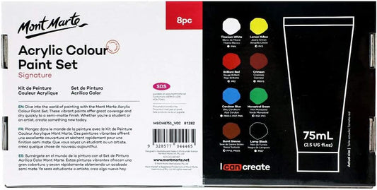 MONT MARTE Signature Acrylic Color Paint Set,8 Colors 75ml Tube