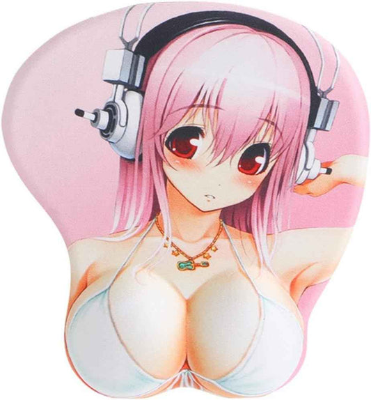 Soft Sexy Cartoon Girl Big Boobs Silicone Wrist Rest Support Mouse Pad - TTpen