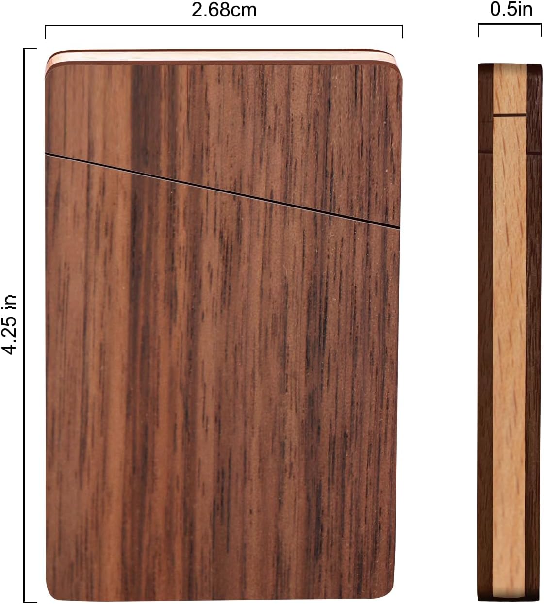 Wooden Business Card Case Holder Walnut with Magnetic Closure