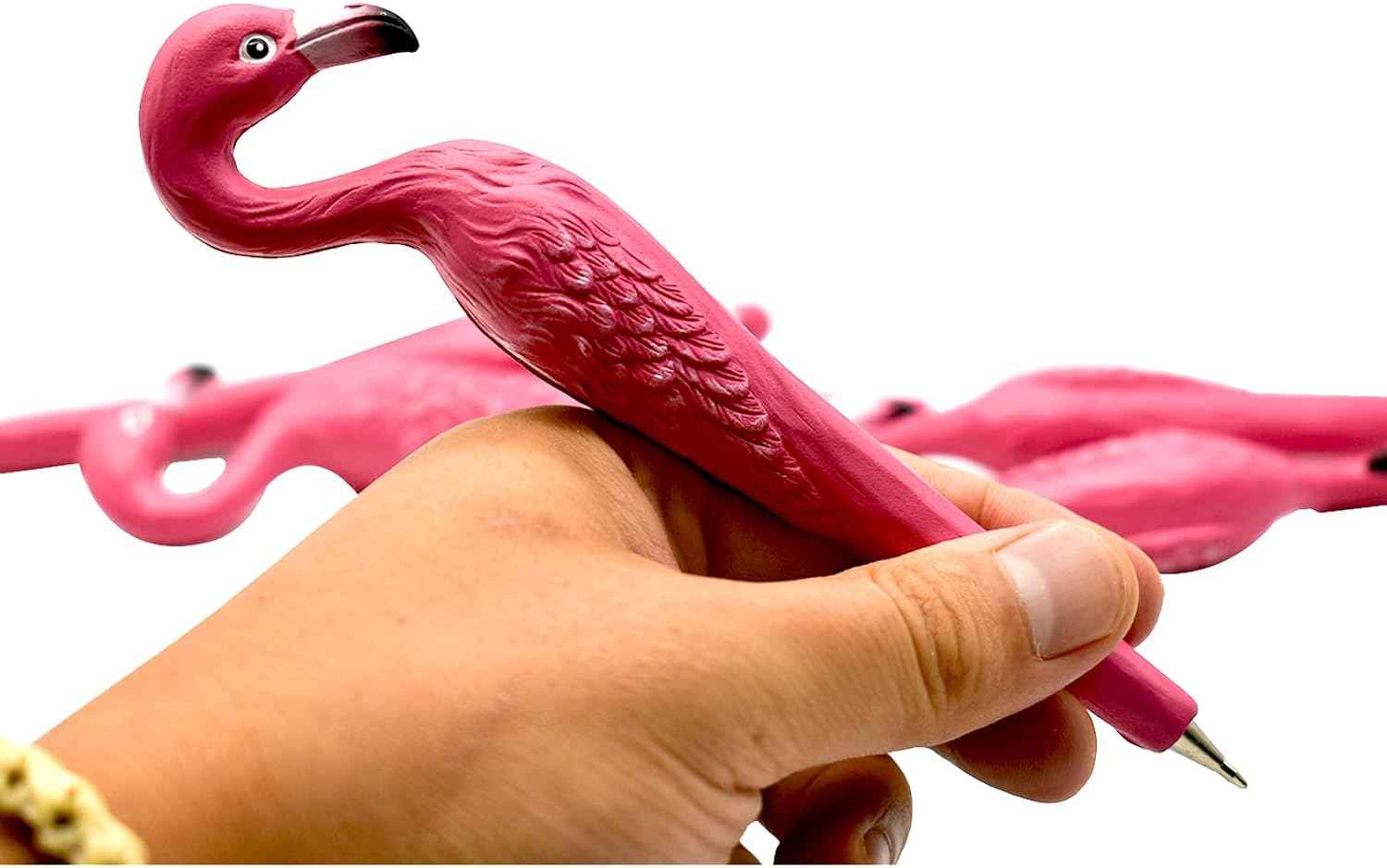 5PCS Flamingo Ballpoint Pens Resin Black Ink For Kids School Supplies - TTpen