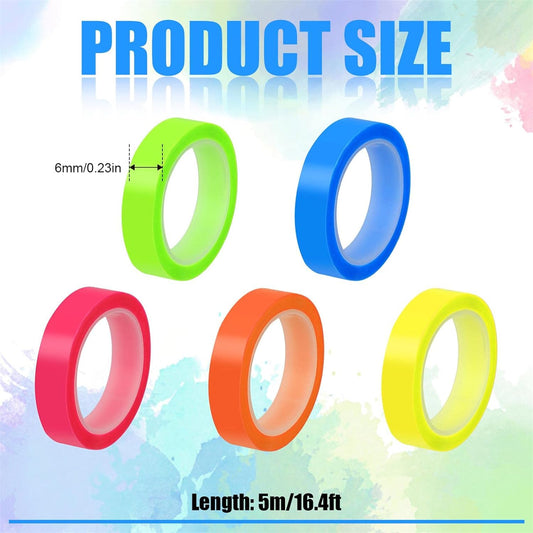 10 Rolls Removable 5 Color Highlighter Tapes for Students Teachers