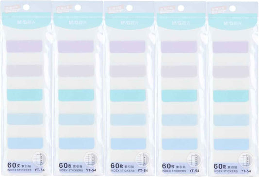 5 Pack Sticky Notes Annotation Tabs 300pcs Index Labels,Morandi Color - TTpen