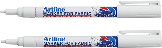 Artline Marker for Fabric 2 White Pens Pack