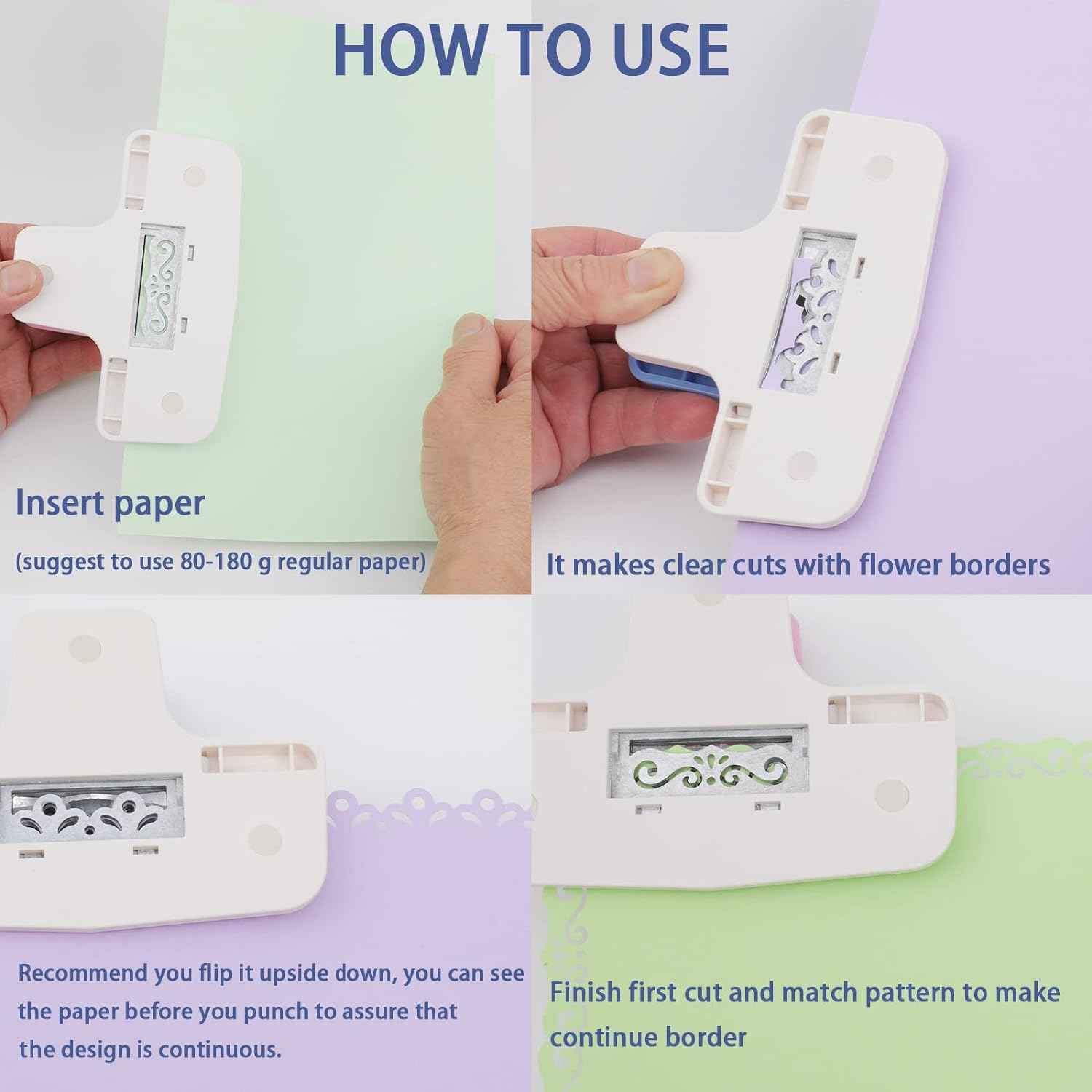 2 Pieces Border Punch for DIY Paper Crafts Scrapbooking Cards - TTpen