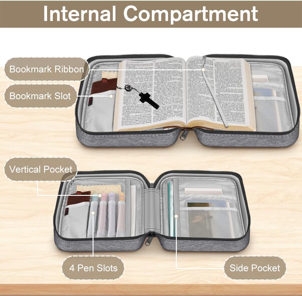 Bible Cover Case,Small Size Church Study Book Carrying Bag
