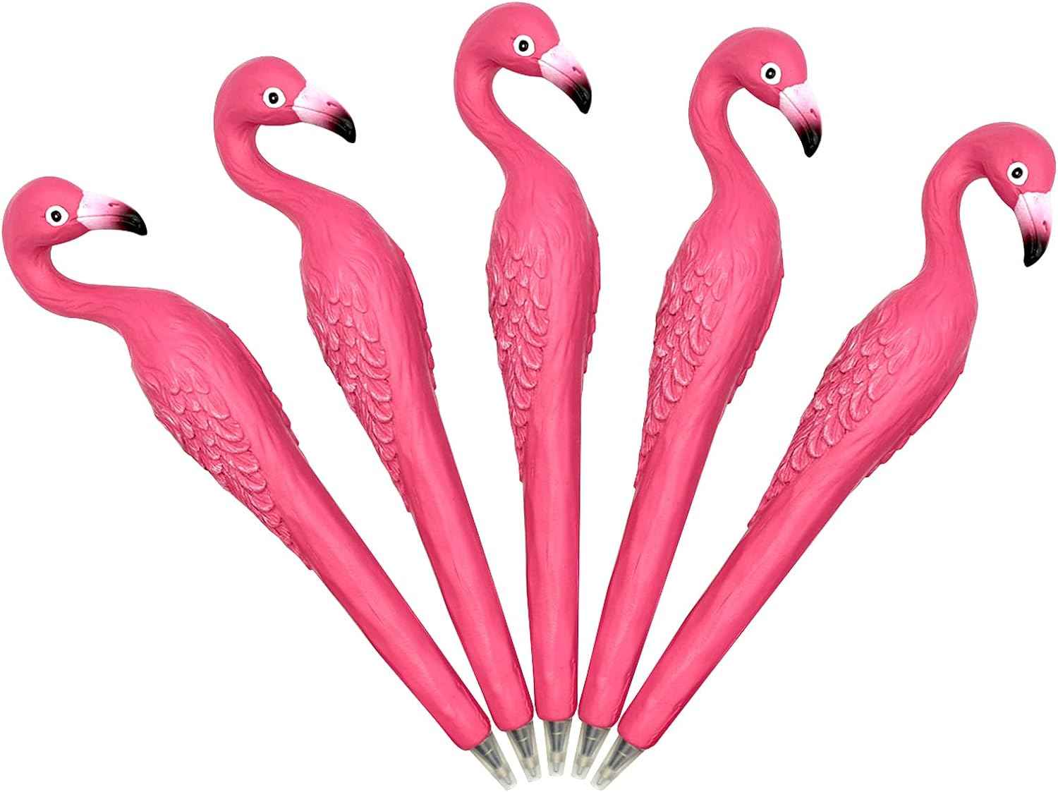5PCS Flamingo Ballpoint Pens Resin Black Ink For Kids School Supplies - TTpen